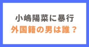 小嶋陽菜に暴行した外国籍の男は誰？