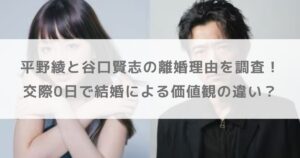 平野綾と旦那（夫）の谷口賢志の離婚理由を調査！交際0日で結婚による価値観の違い？